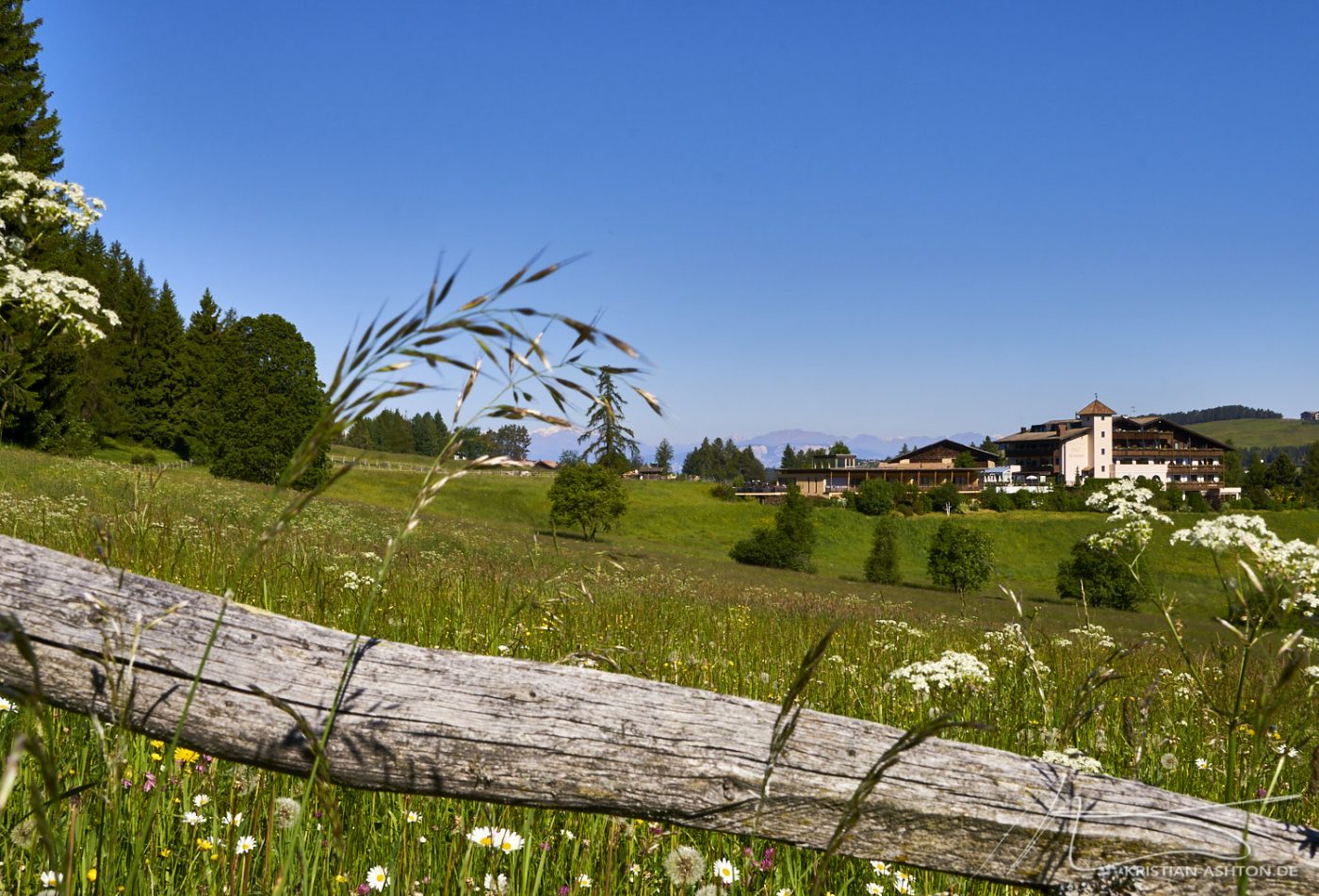 Blick aufs Hotel Pfösl