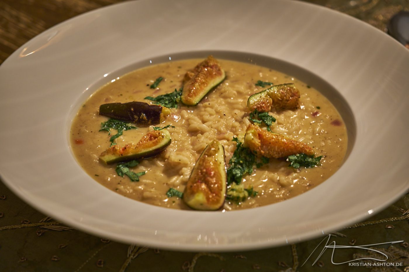 Espresso Risotto mit Taleggio und Honig-Feigen